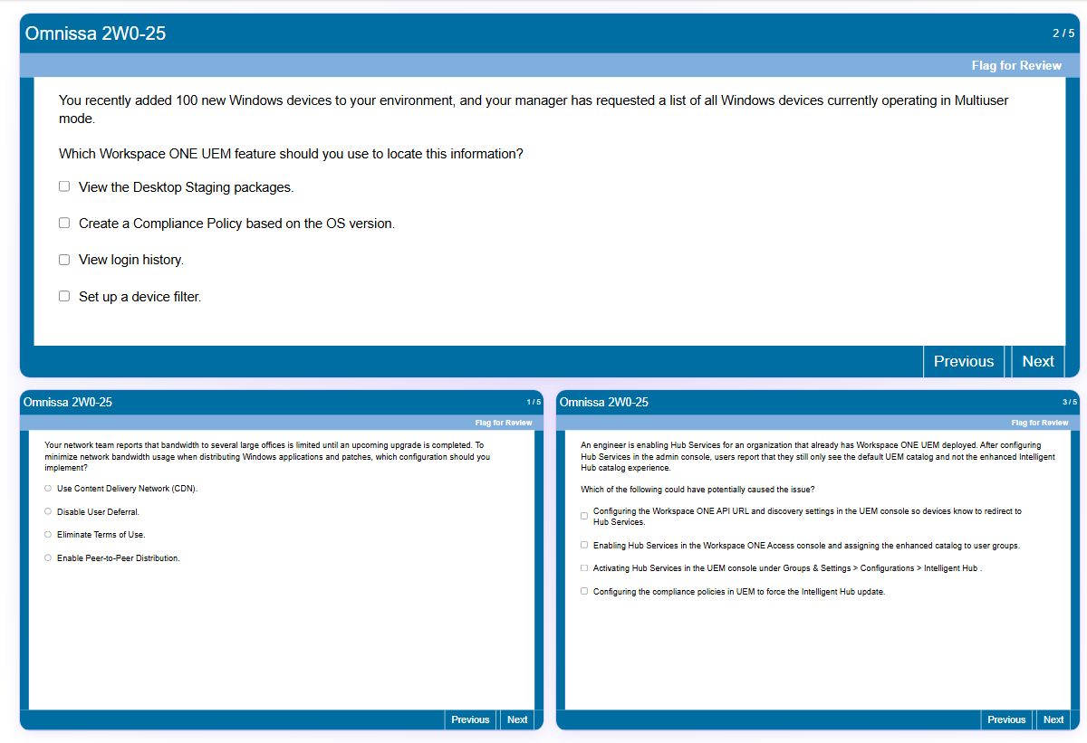 Previews from the 2W0-25 free simulator sample