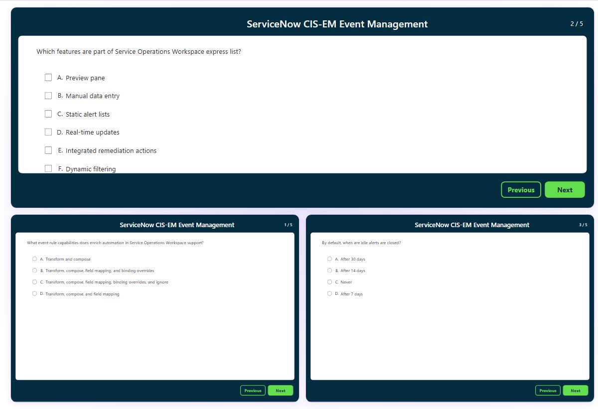 Previews from the CIS-EM Event Management free simulator sample