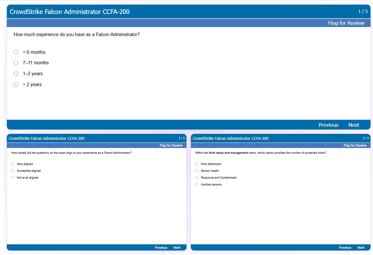 Previews from the Falcon Administrator CCFA-200 free simulator sample