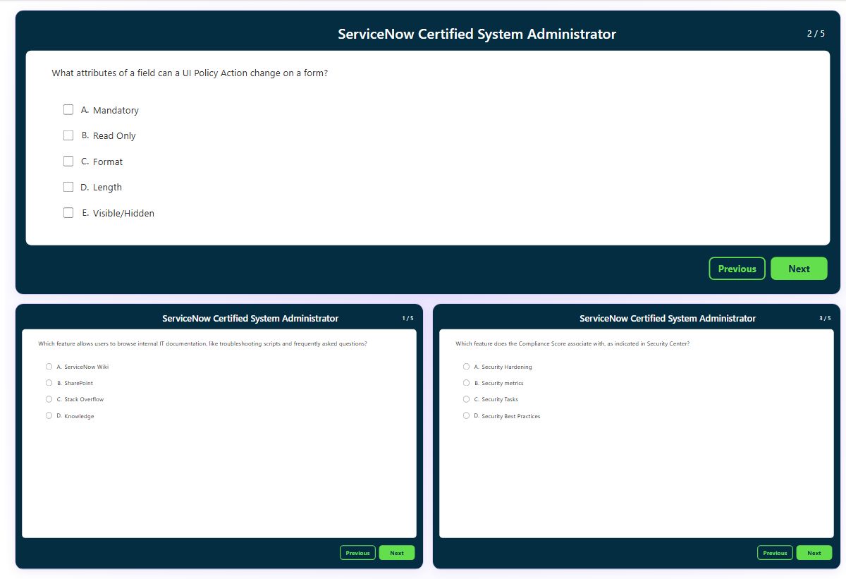 Previews from the System Administrator CSA free simulator sample
