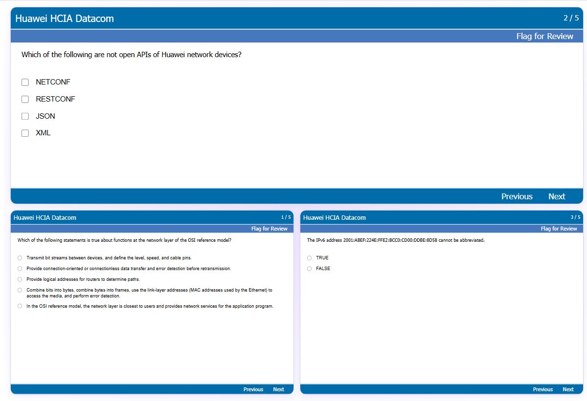 Previews from the HCIA Datacom free simulator sample