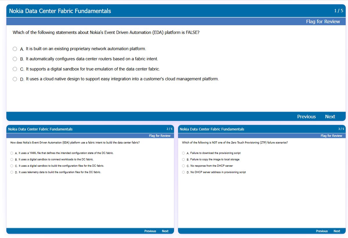 Previews from the Data Center Fabric Fundamentals free simulator sample