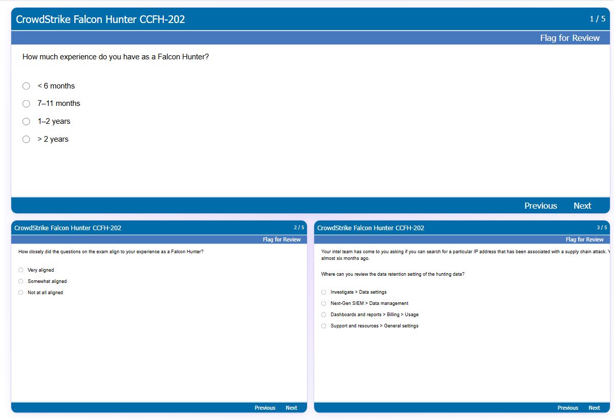 Previews from the Falcon Hunter CCFH-202 free simulator sample
