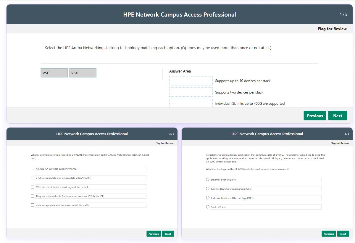 Previews from the Network Campus Access Professional free simulator sample