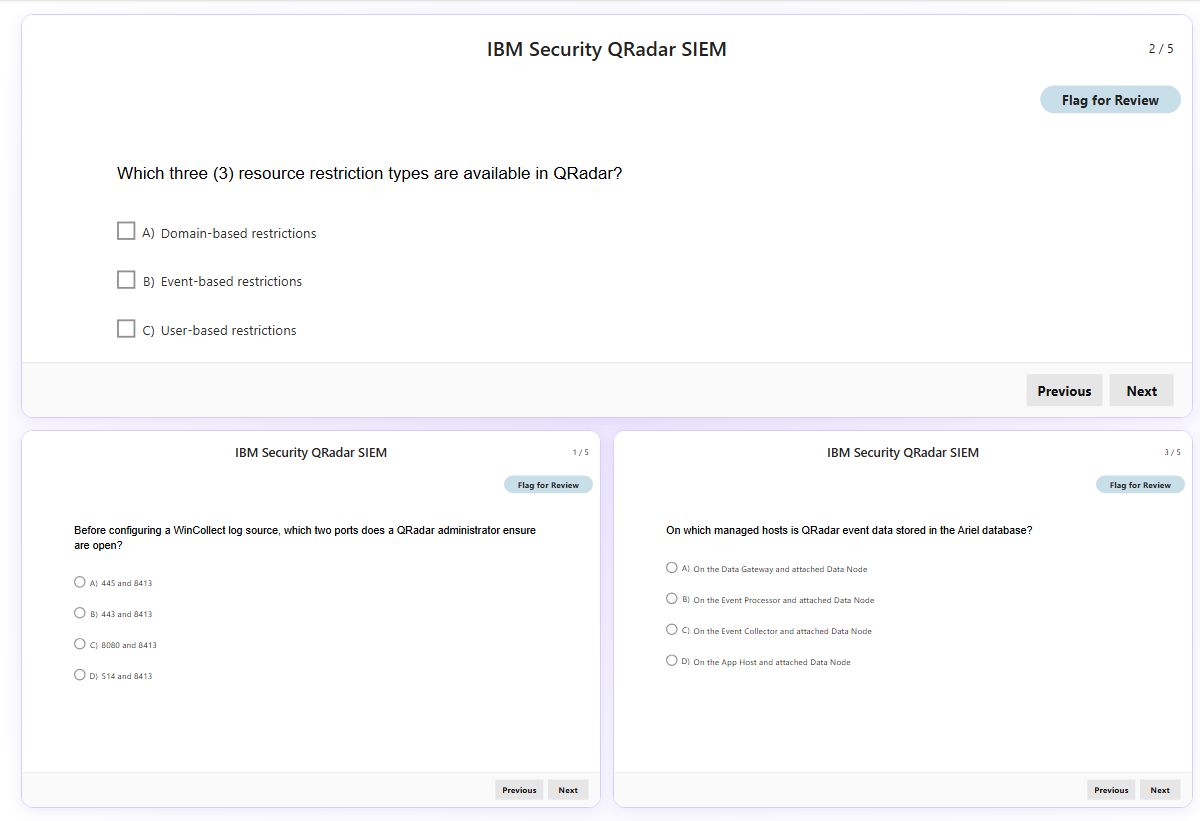 Previews from the Security QRadar SIEM free simulator sample