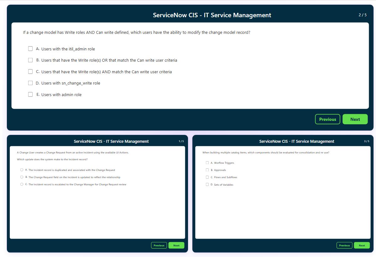 Previews from the CIS - ITSM free simulator sample