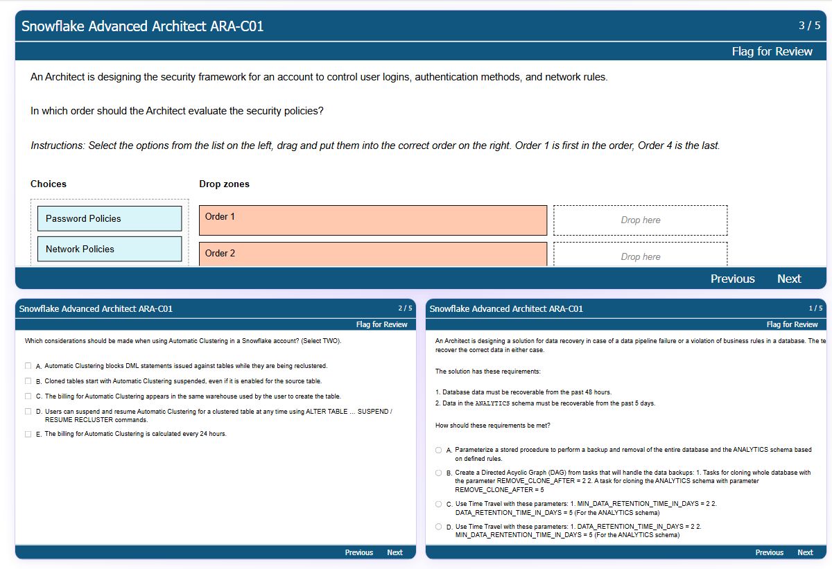 Previews from the Advanced Architect ARA-C01 free simulator sample